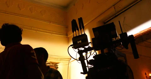 Cameramen Silhouette at work Stock Footage 283247260