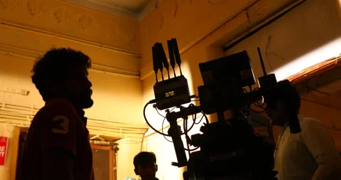 Cameramen Silhouette at work Stock Footage 283282151