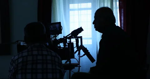 Cameramen Silhouette at work 스톡 동영상 288638898