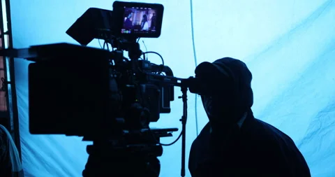 Cameramen Silhouette at work 스톡 동영상 335627910
