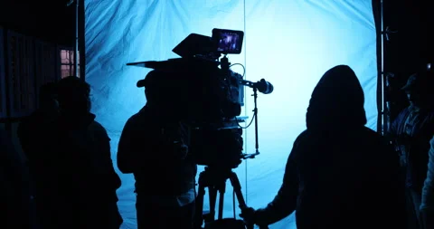 Cameramen Silhouette at work 動画素材 335627924