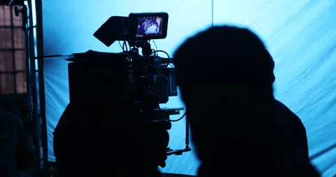 Cameramen Silhouette at work Видео 335629749