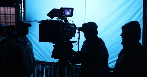 Cameramen Silhouette at work Stock Footage 335629758