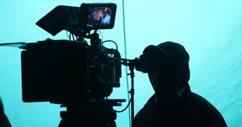 Cameramen Silhouette at work Vidéo 335692860
