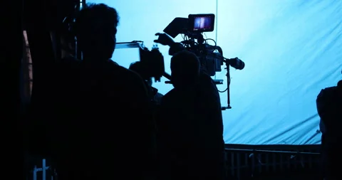 Cameramen Silhouette at work 動画素材 340353324