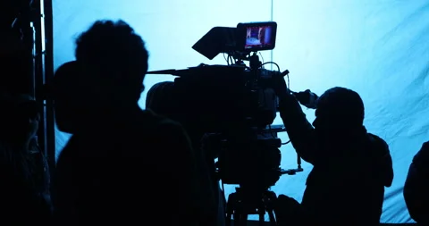 Cameramen Silhouette at work 库存影片 340353352