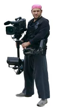 Cameramn isolated Stockfoto's