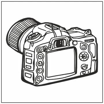 Cameras. Hand-painted. Black Stock Illustration
