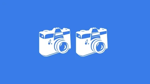 Cameras shape icon animation on white background Stock Footage 289545539