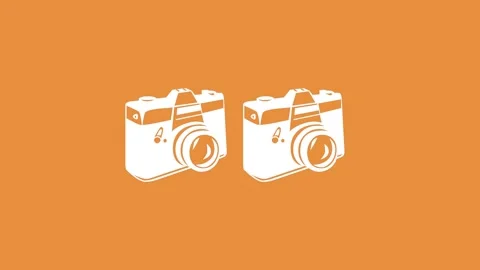 Cameras shape icon animation on white background Stock Footage 289545552