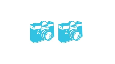 Cameras shape icon animation on white background Stock Footage 289551682