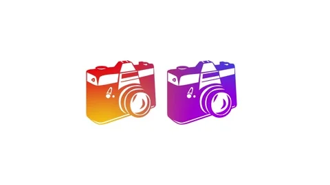 Cameras shape icon animation on white background Stock Footage 289551691