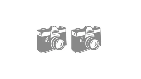 Cameras shape icon animation on white background Stock Footage 289551697
