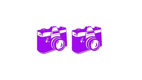 Cameras shape icon animation on white background Stock Footage 289551721