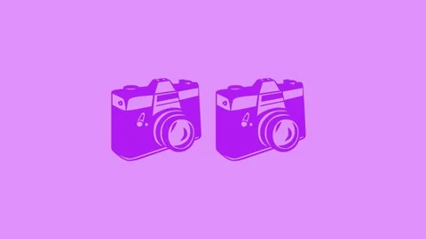 Cameras shape icon animation on white background Stock Footage 289551726