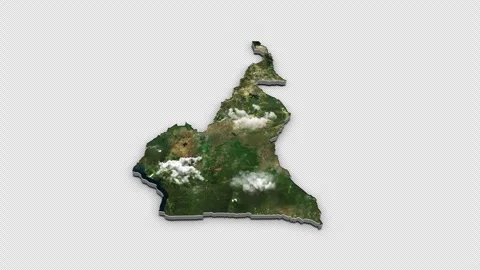 Cameroon 3D Country Map Animation Transparent Alpha Stock Footage 278050887