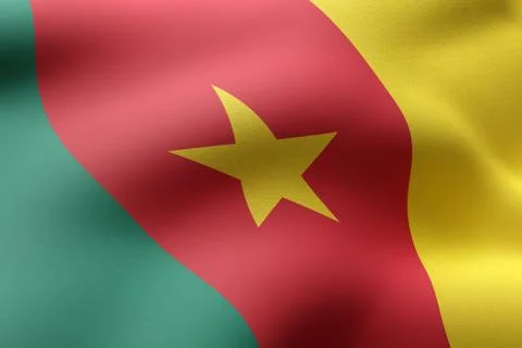 Cameroon 3d flag Stock Illustration