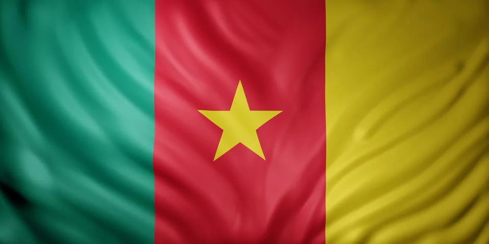 Cameroon 3d flag Stock Illustration