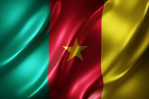 Cameroon 3d flag Stock Illustration