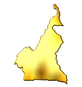 Cameroon 3d Golden Map Stock Illustration
