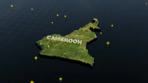 Cameroon 3D Map With Animation Stock Footage 303182680