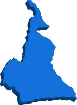 Cameroon- 3D map country Stock Illustration