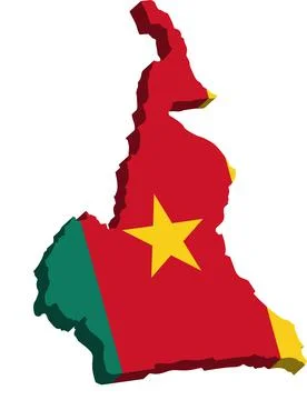 Cameroon- 3D map country Stock Illustration