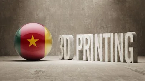 Cameroon.  3d Printing Concept Illustrazione stock