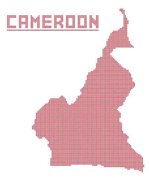 Cameroon Africa Dot Map Stock Illustration