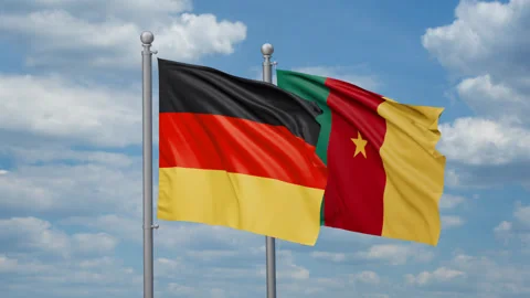 Cameroon and Germany flags Stock Footage 267402918