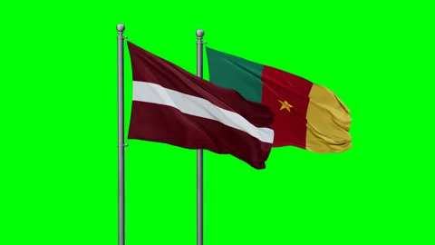 Cameroon and Latvia flags Stock-Footage 293210176