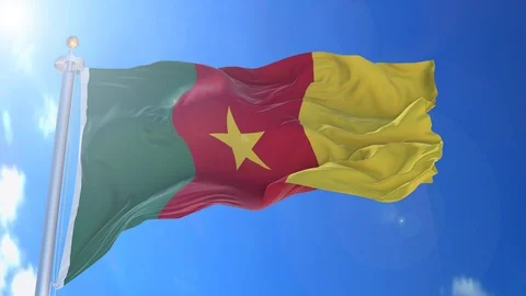 Cameroon animated flag pack in 3D and isolated background Stock Footage 119931336