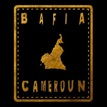 Cameroon Bafia Seal Map Design Stock Illustration
