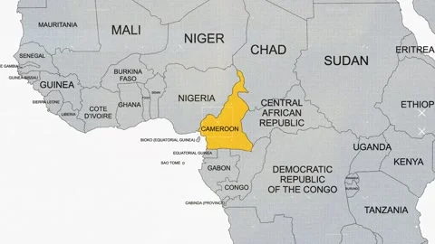 Cameroon Breaking News Map Vídeos de archivo 291364023