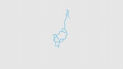 Cameroon Country Line Map Self Drawing Animated Overlay, Alpha 4K Stock Footage 340290886
