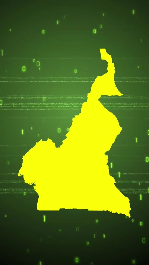 Cameroon Digital Map Intro Stock Footage 258835363