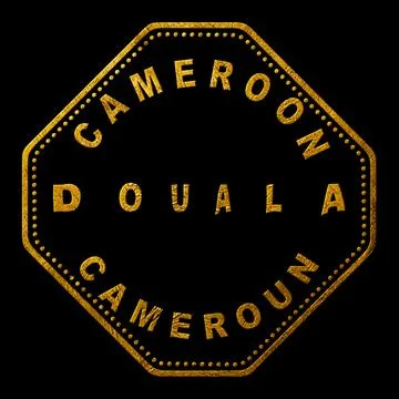 Cameroon Douala Seal Map Design Stock Illustration