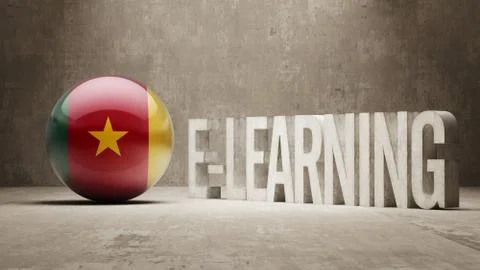 Cameroon. E-Learning  Concept Illustrazione stock