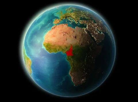 Cameroon in the evening Stock Illustration