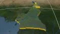 Cameroon extruded. Blue Marble. Graticule. 4k or 4k+ Resolution