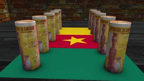 Cameroon Flag - 100 Currency Concept - 3 Stock-Footage 270341709