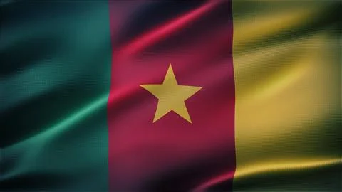 Cameroon Flag 8K Zoom in Stock Illustration