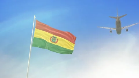 Cameroon Flag With Airplane Stock Footage 131465424