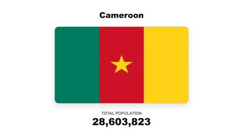Cameroon - Flag And Population Statistics - Digital Graphics Stock Footage 342620567