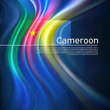 Cameroon flag background. Abstract cameroon flag in the blue sky. National Stock Illustration