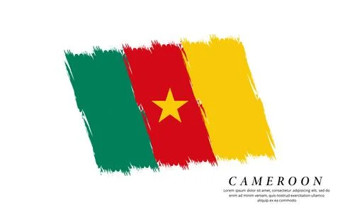 Cameroon flag brush vector background. Grunge style country flag of Cameroo.. Stock Illustration