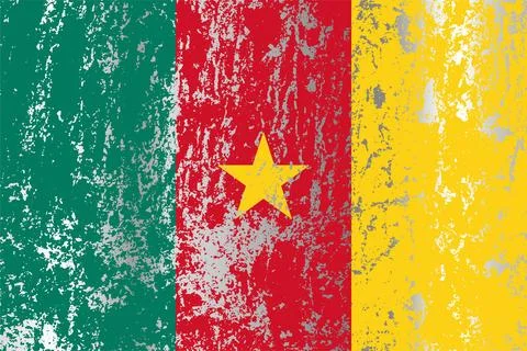 Cameroon flag with grunge effect. Stock Illustration