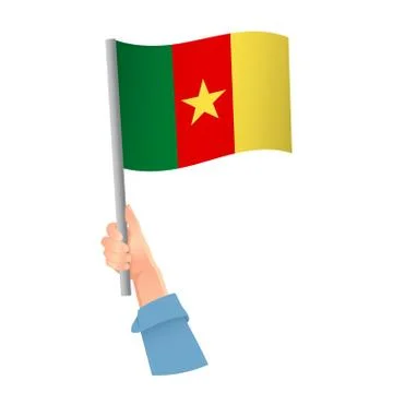Cameroon flag in hand icon Stock Illustration