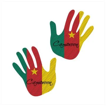 Cameroon flag hand vector Stock Illustration