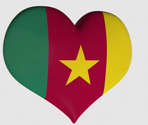 Cameroon Flag Heart Turning Vídeos de archivo 143833852